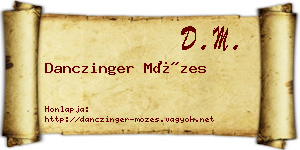 Danczinger Mózes névjegykártya